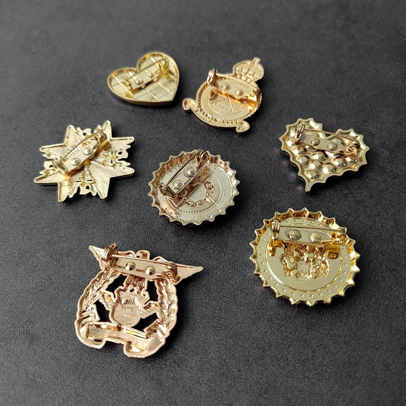 B3 Light Gold Bright Lapis Lazuli Badge Trendy Fashion Pearl Style Cap Badge Medal Pin Korean Modern Diy Pin - Image 4